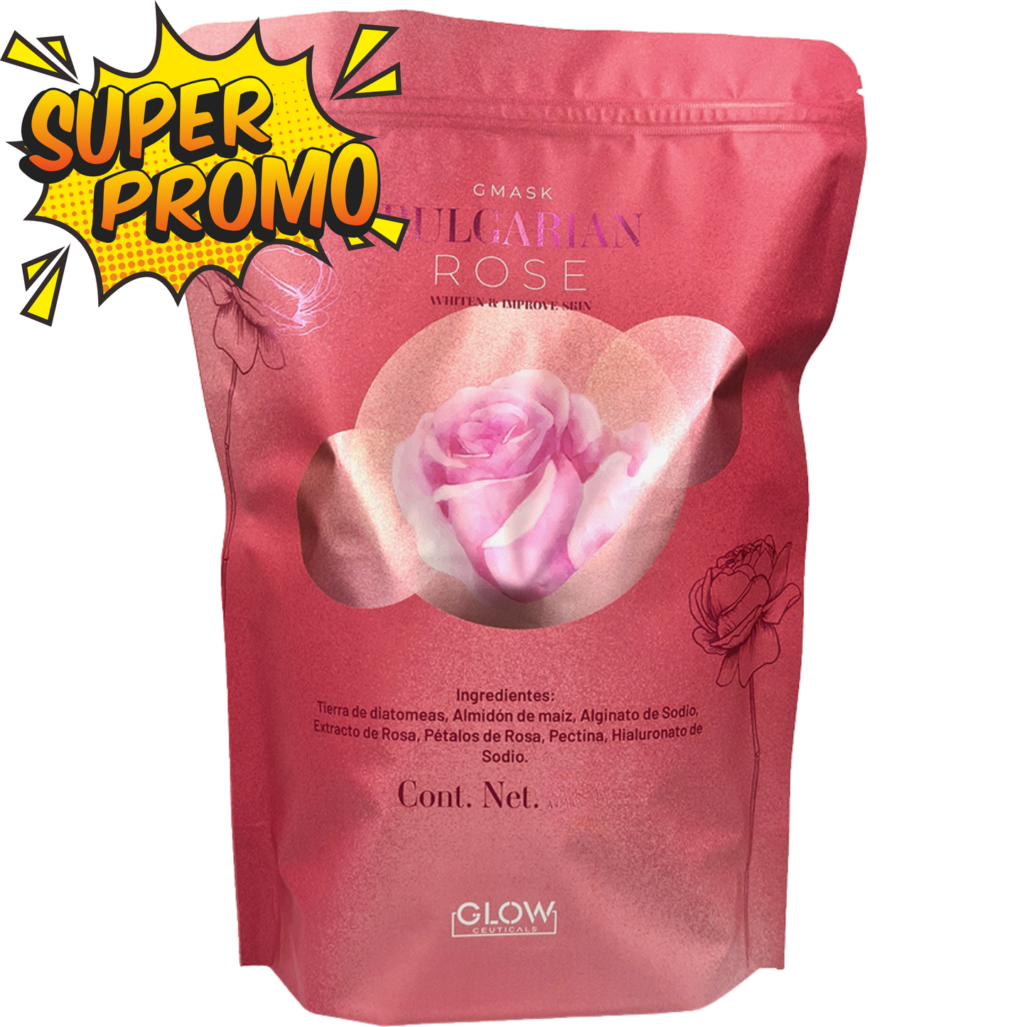 🌹 G Mask | Jelly Mask Rosa Búlgara 500g ✨💧 – Hidratación & Luminosidad Profesional