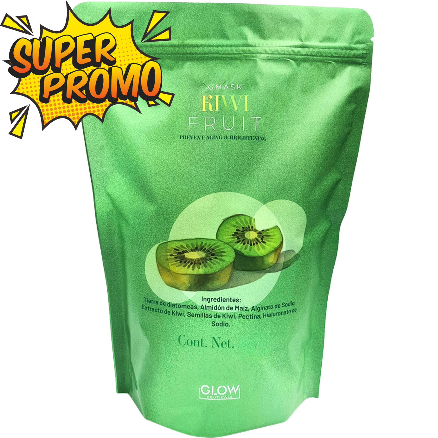 🍃 G Mask | Jelly Mask Kiwi 500g 🥝 ¡Refresca y revitaliza tu piel con un toque frutal!