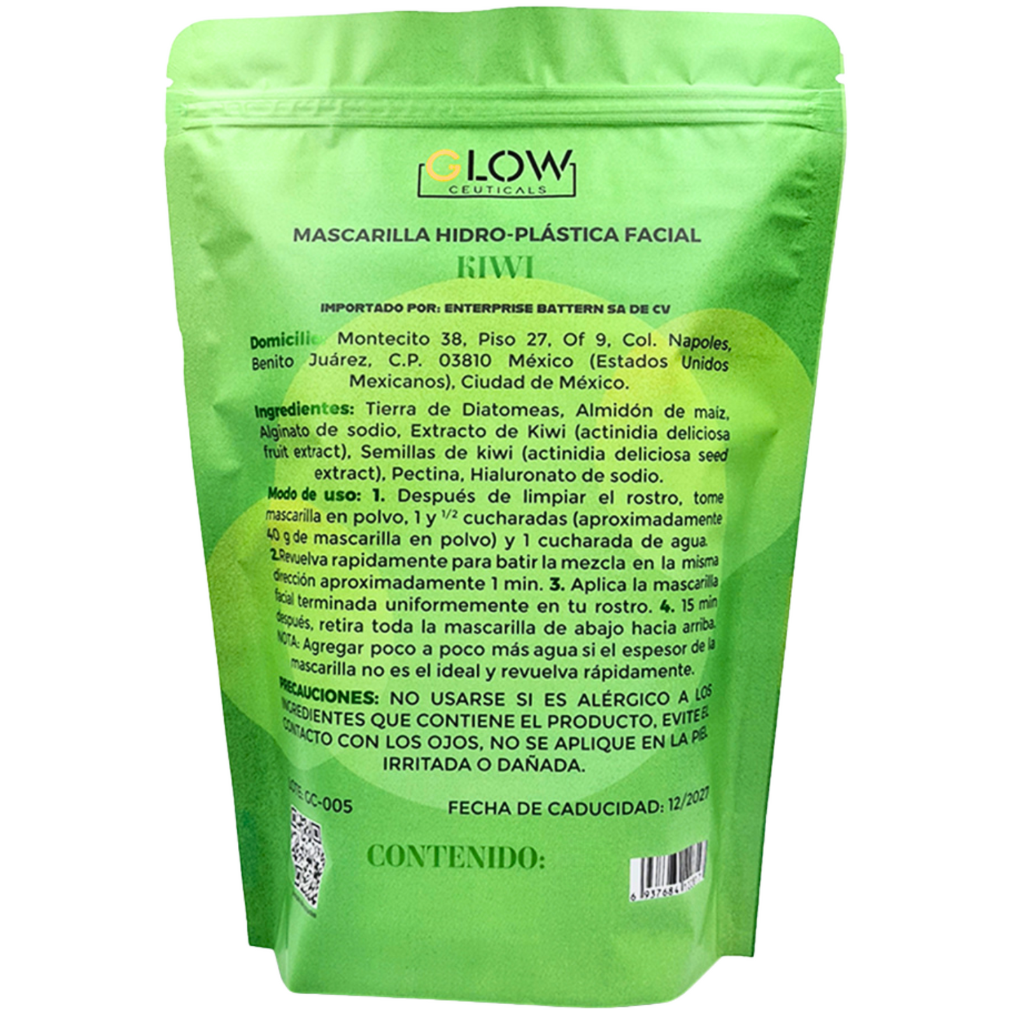 🍃 G Mask | Jelly Mask Kiwi 500g 🥝 ¡Refresca y revitaliza tu piel con un toque frutal!