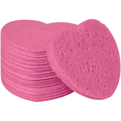 💖 Esponjas Faciales Comprimidas de Celulosa – Forma de Corazón- 24 Unidades 💖