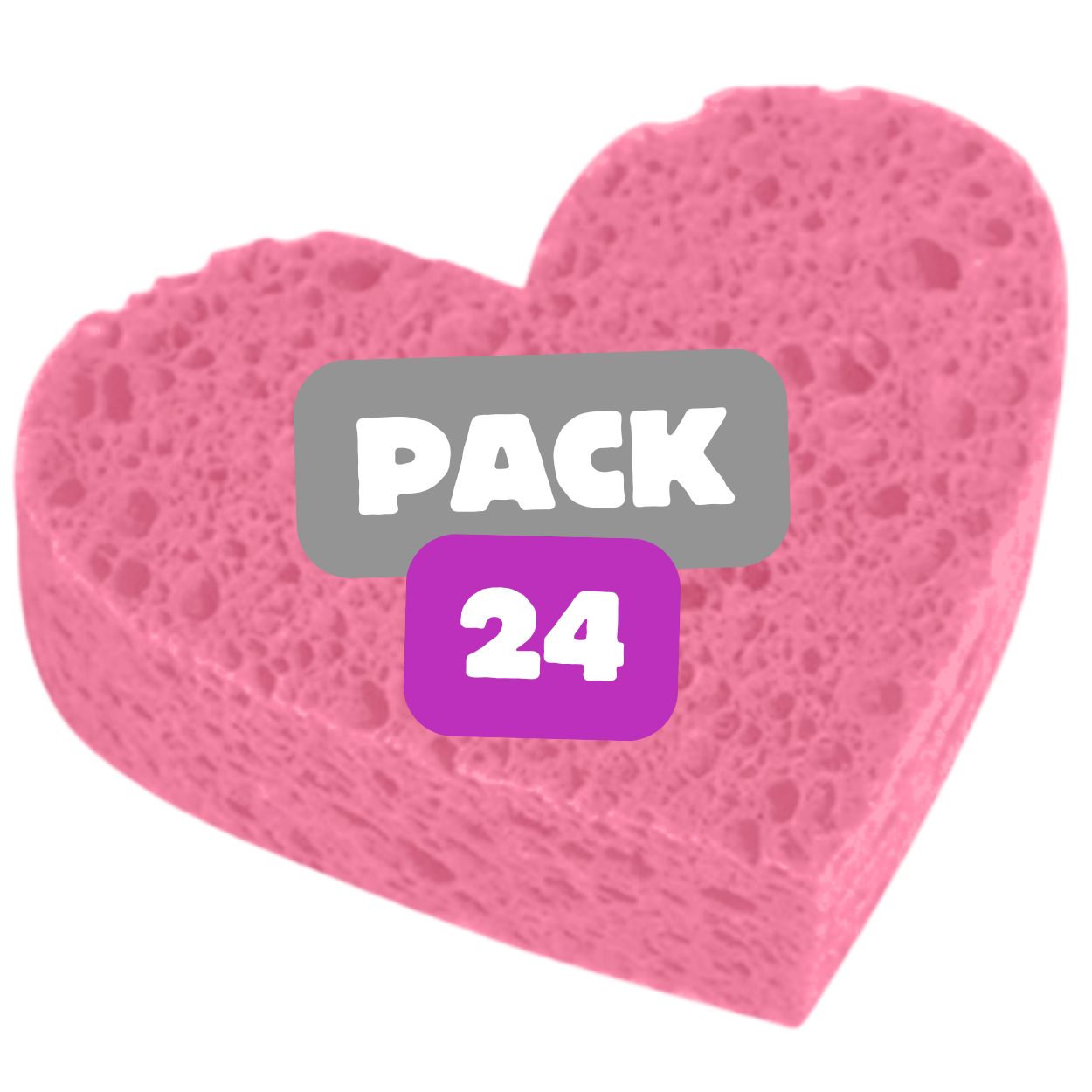 💖 Esponjas Faciales Comprimidas de Celulosa – Forma de Corazón- 24 Unidades 💖